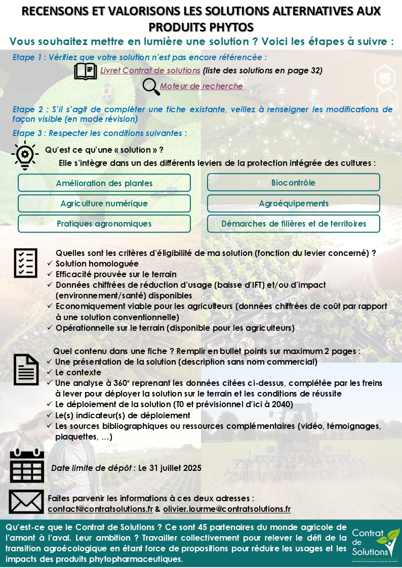 Affiche – Appel à recensement fiches solutions 2025