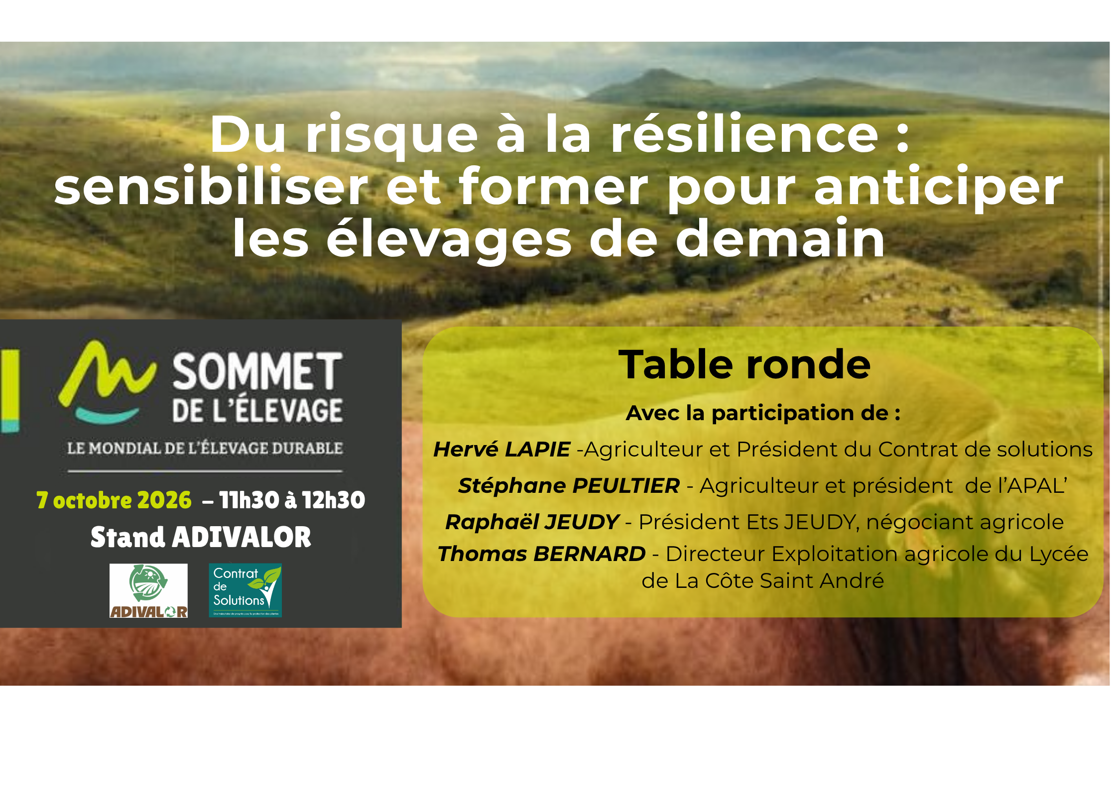 Du risque à la résilience sensibiliser et former pour anticiper les élevage de demain